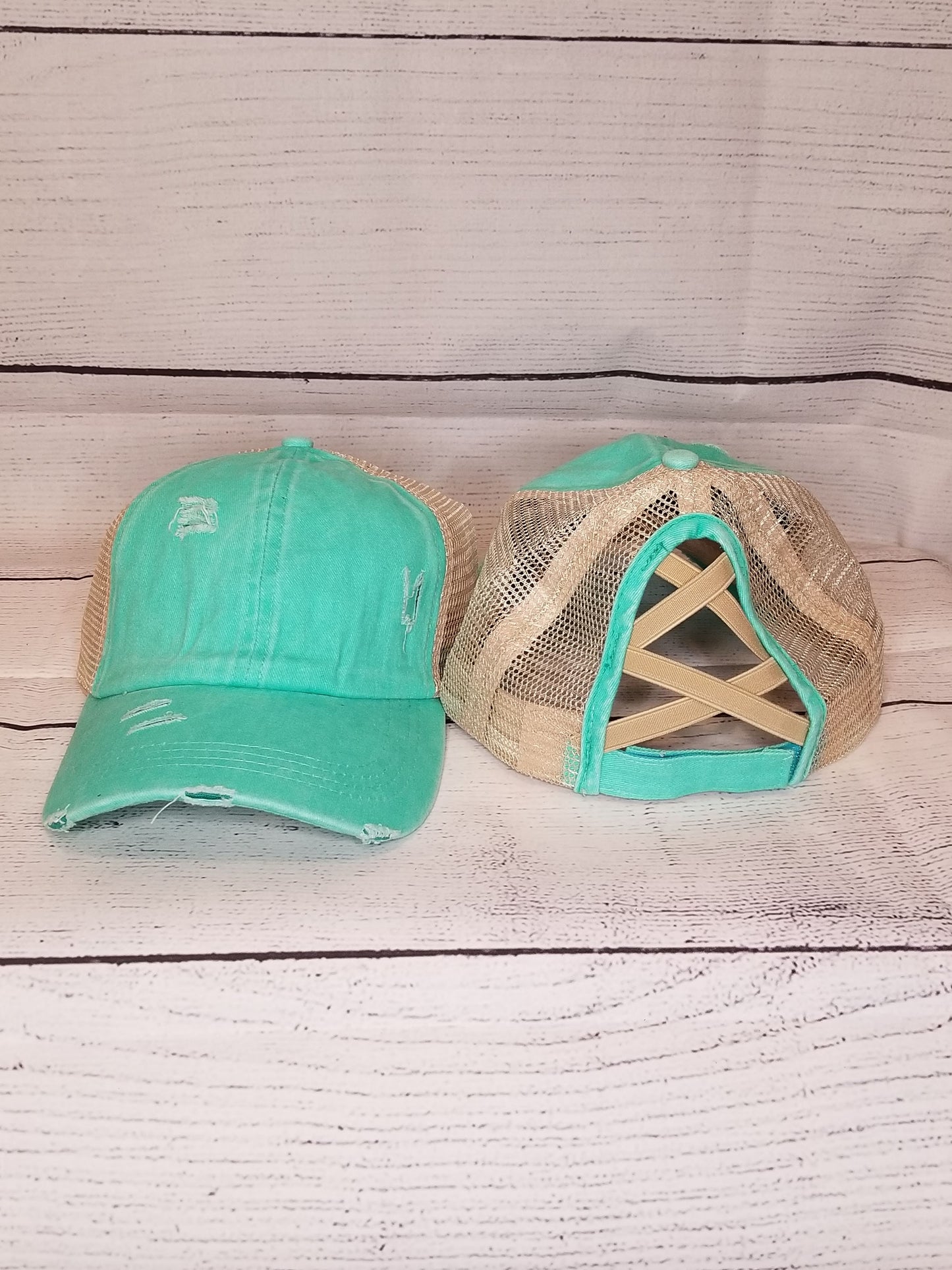 Slim Rectangle Leather Patch (your choice) - Leather Patch Hat - Ladies Ponytail or Trucker Hat