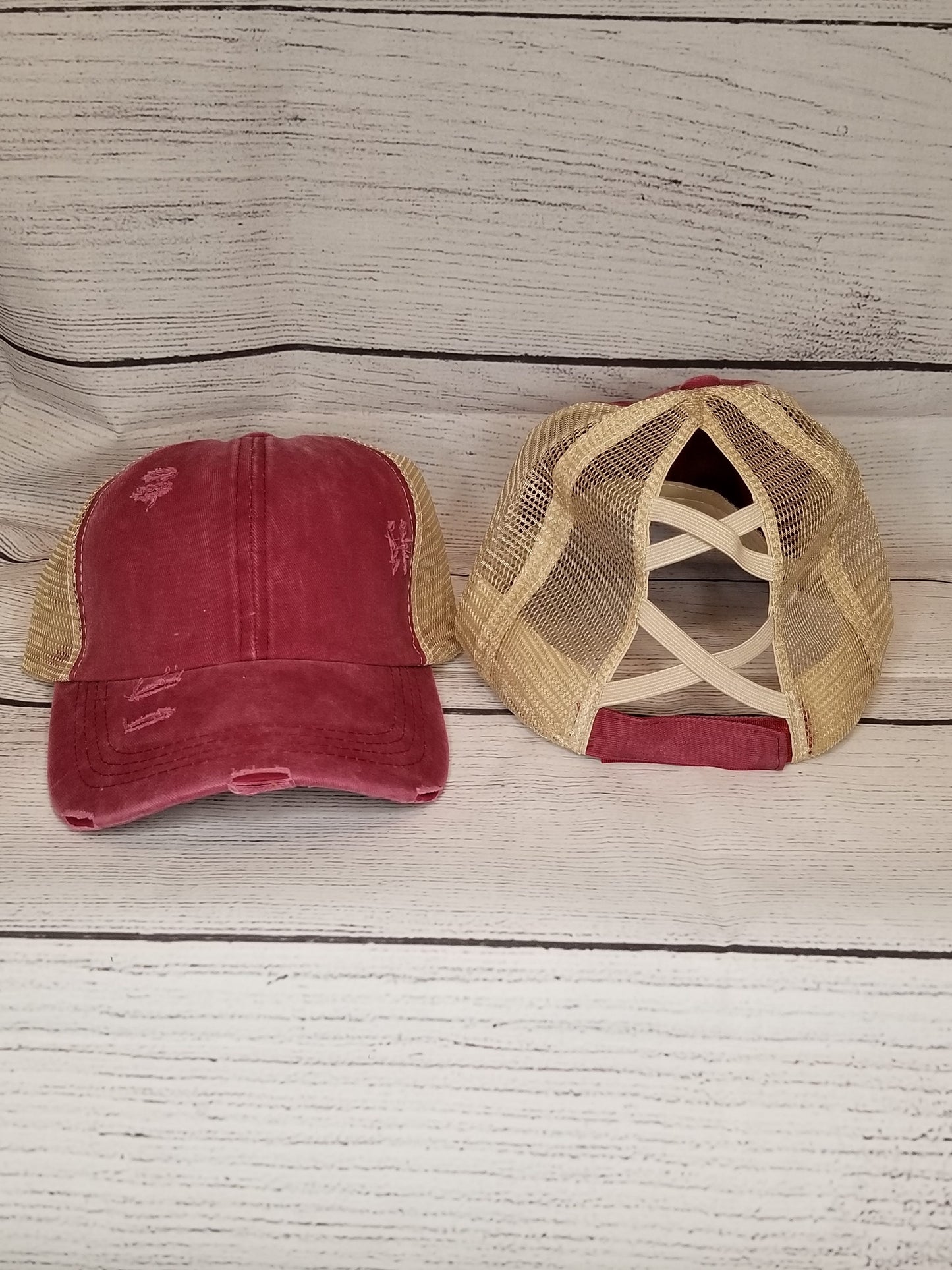 Slim Rectangle Leather Patch (your choice) - Leather Patch Hat - Ladies Ponytail or Trucker Hat