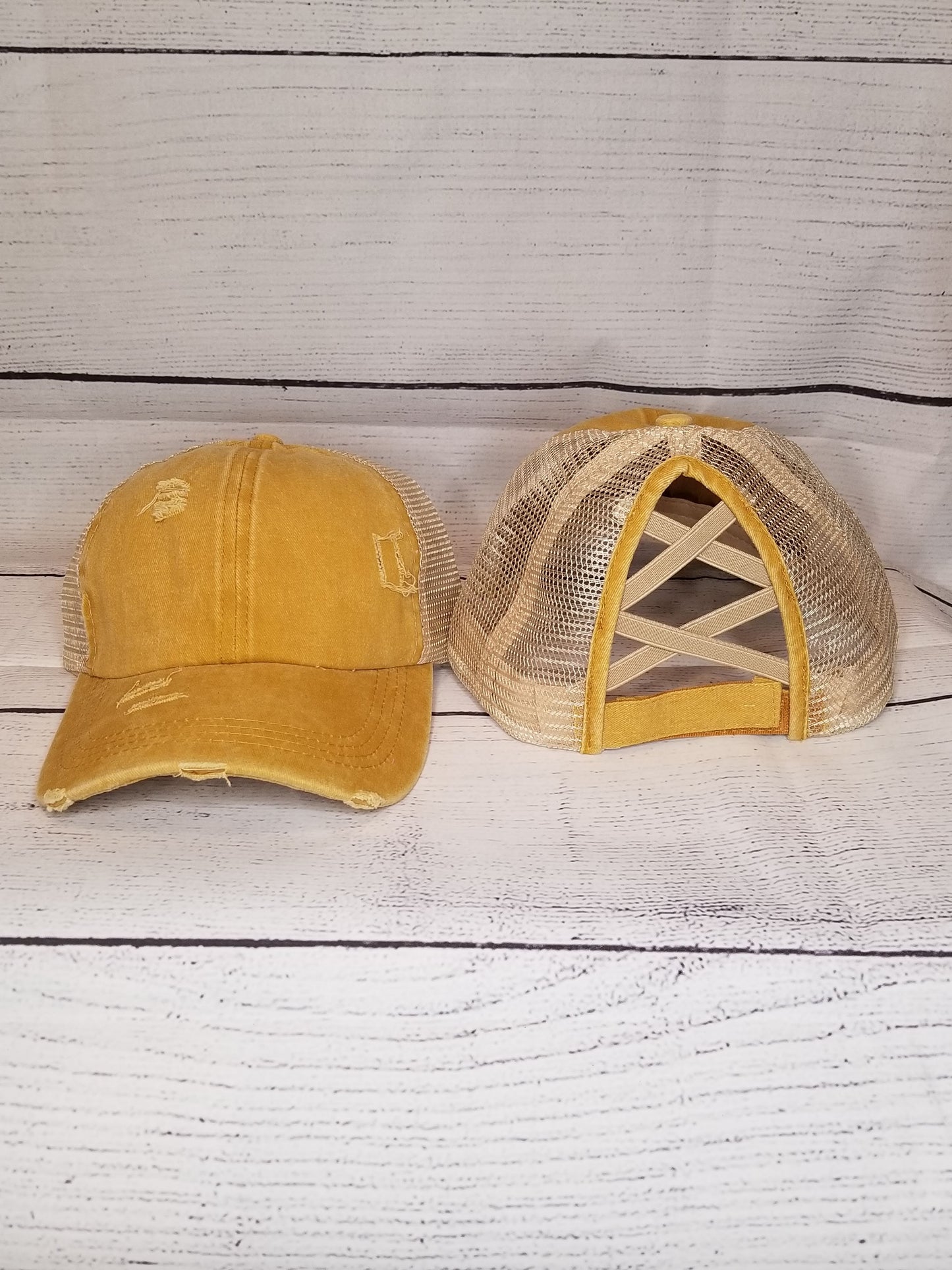 Football Mom - Leather Patch Hat - Ladies Ponytail or Trucker Hat