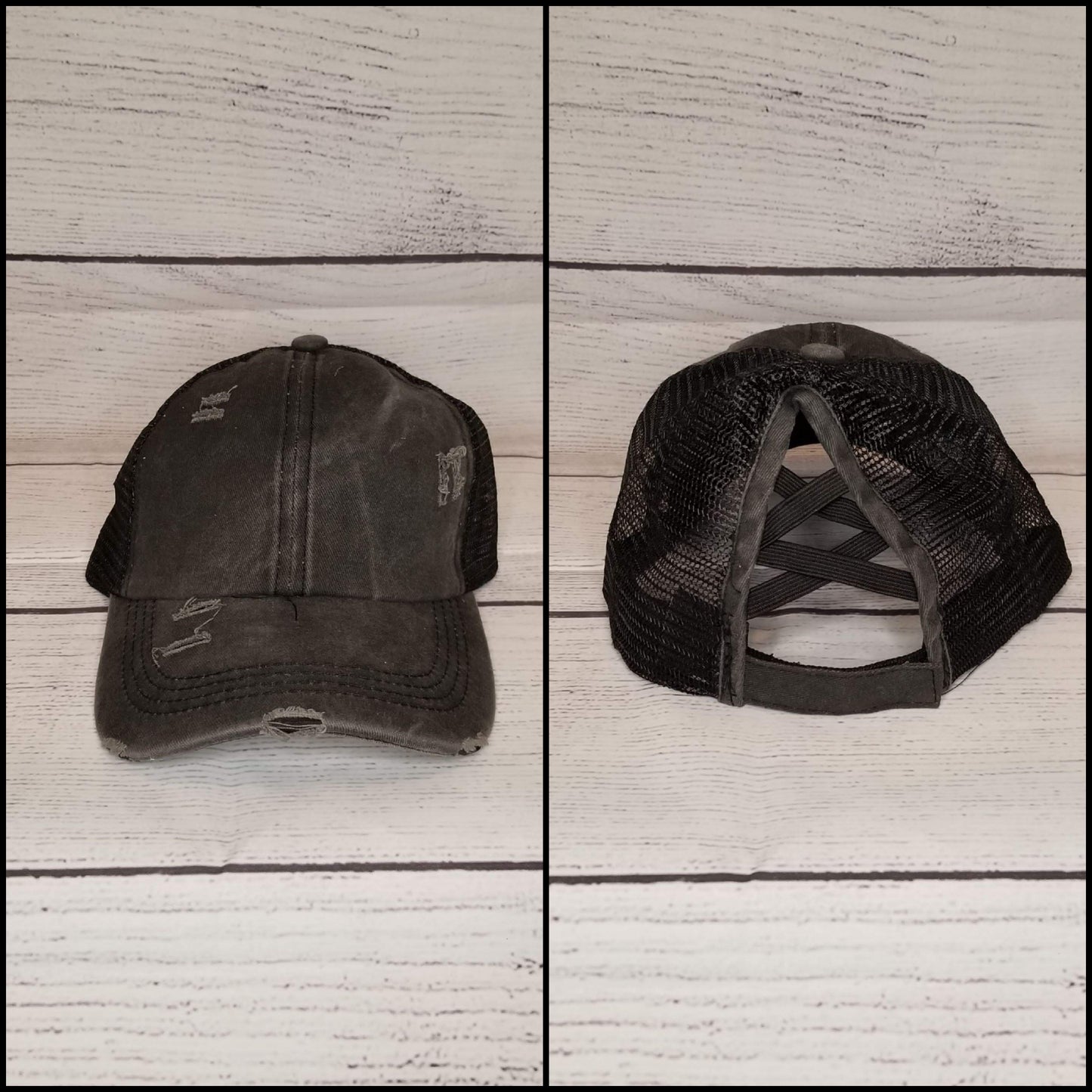 Slim Rectangle Leather Patch (your choice) - Leather Patch Hat - Ladies Ponytail or Trucker Hat