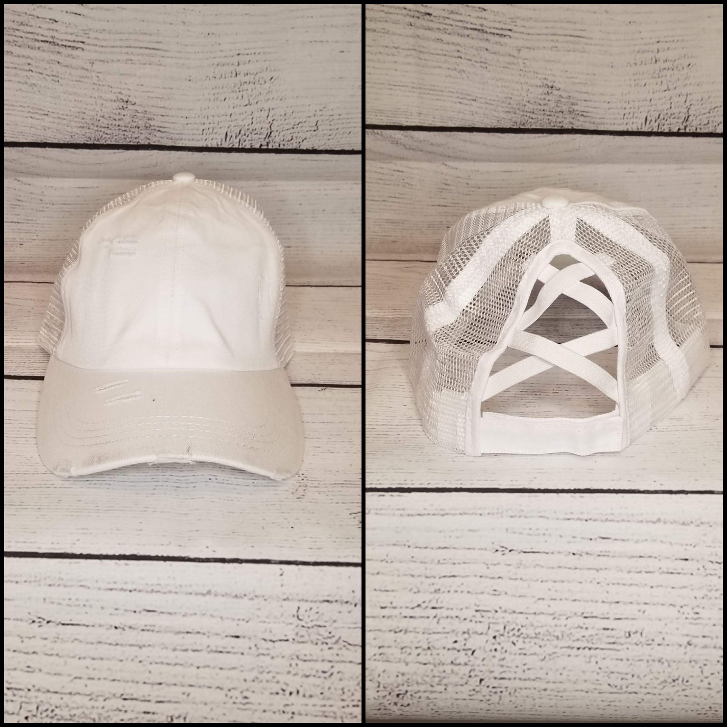 Slim Rectangle Leather Patch (your choice) - Leather Patch Hat - Ladies Ponytail or Trucker Hat