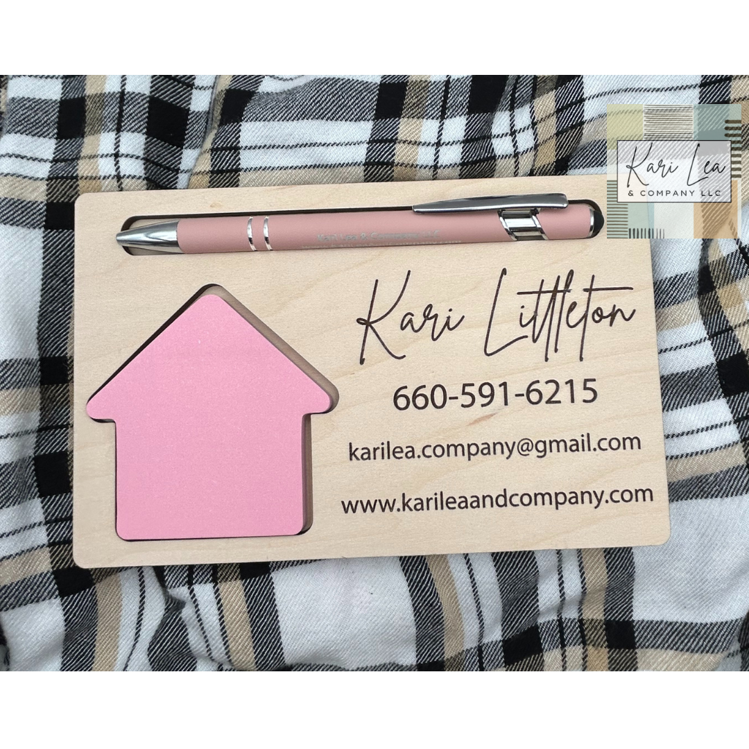 Personalized House Shaped Sticky Note Pad/Holder