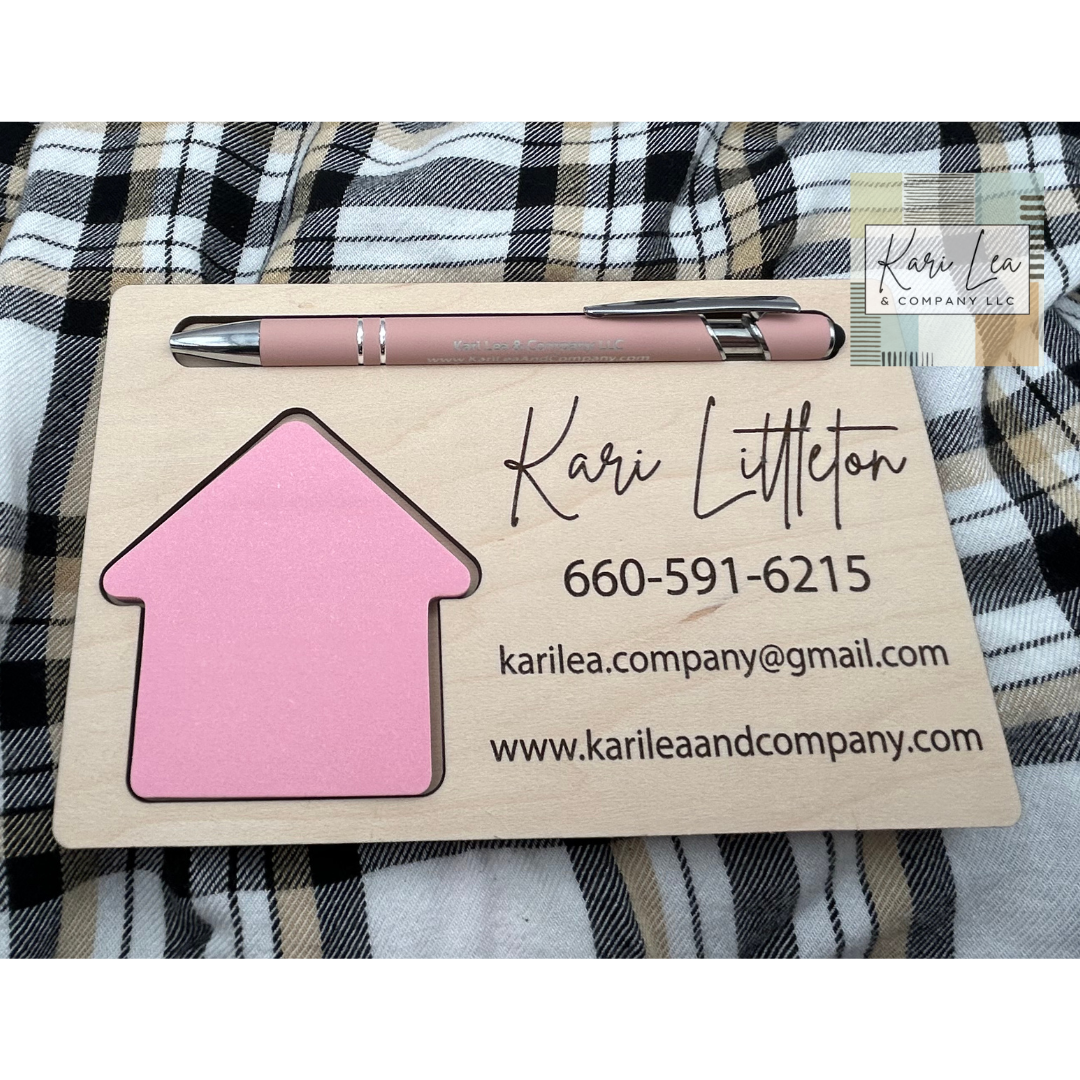 Personalized House Shaped Sticky Note Pad/Holder
