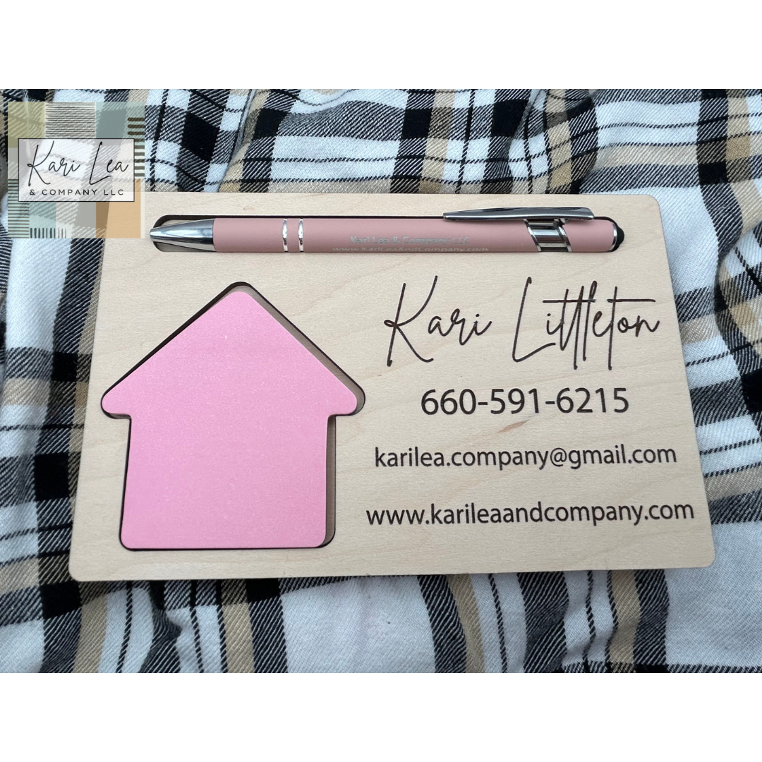 Personalized House Shaped Sticky Note Pad/Holder
