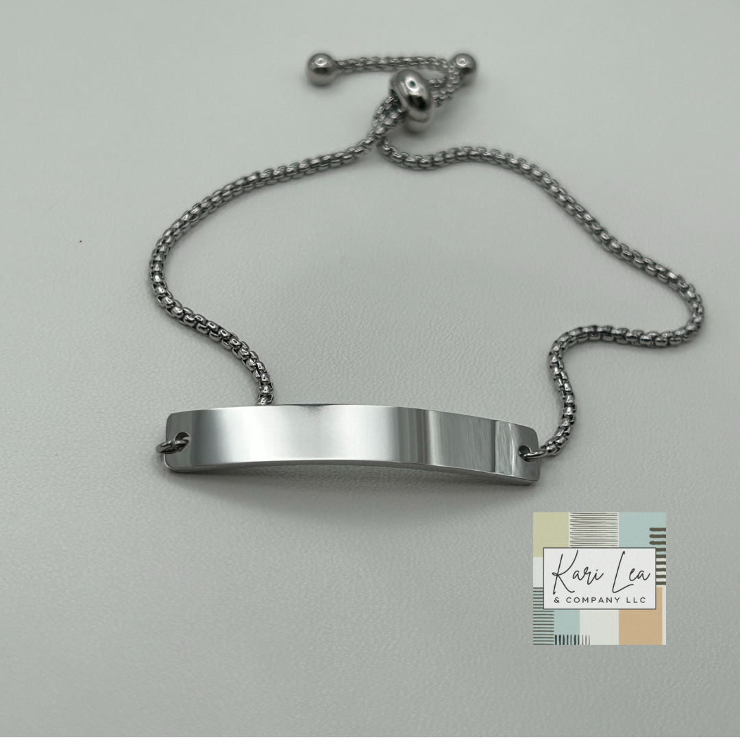 Custom Laser Engraved Bolo Closure Bracelet