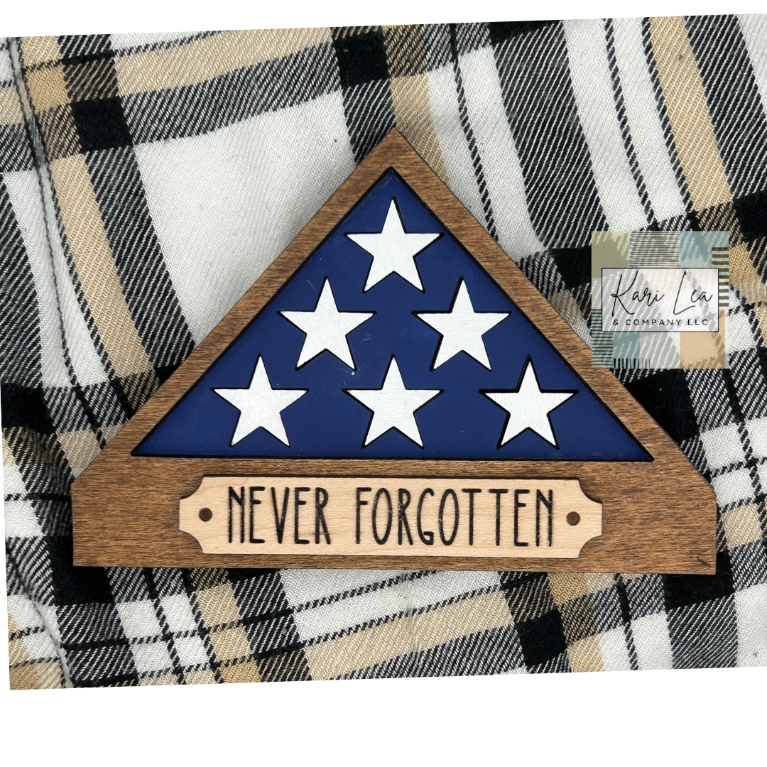 Folded Flag Memorial Ornament and/or Magnet