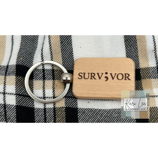 Mental Health Awareness Keychains - Bamboo Wood Keychain