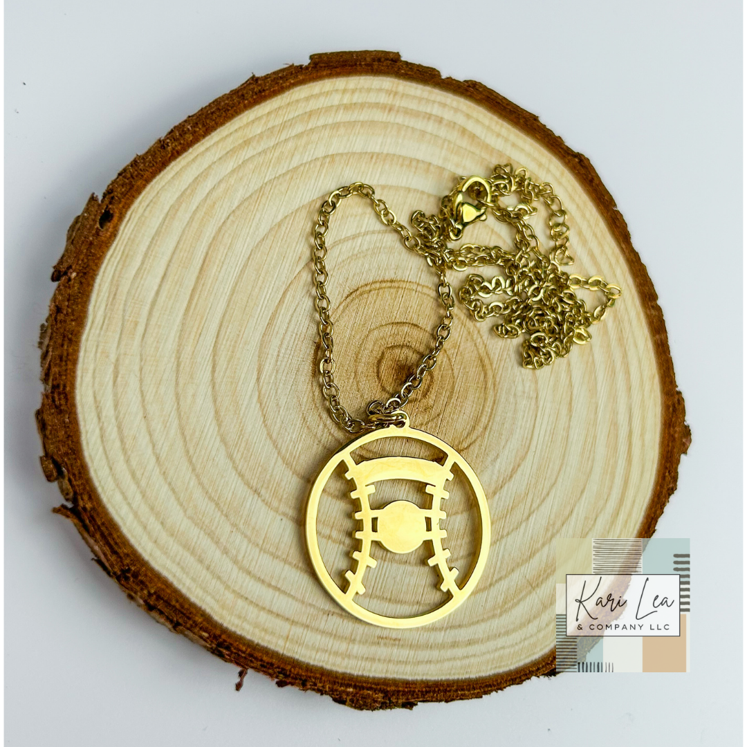 Sports Pendant Necklace (Football, Basketball, Baseball/Softball, Soccer, Cheer Megaphone, Paw Print))