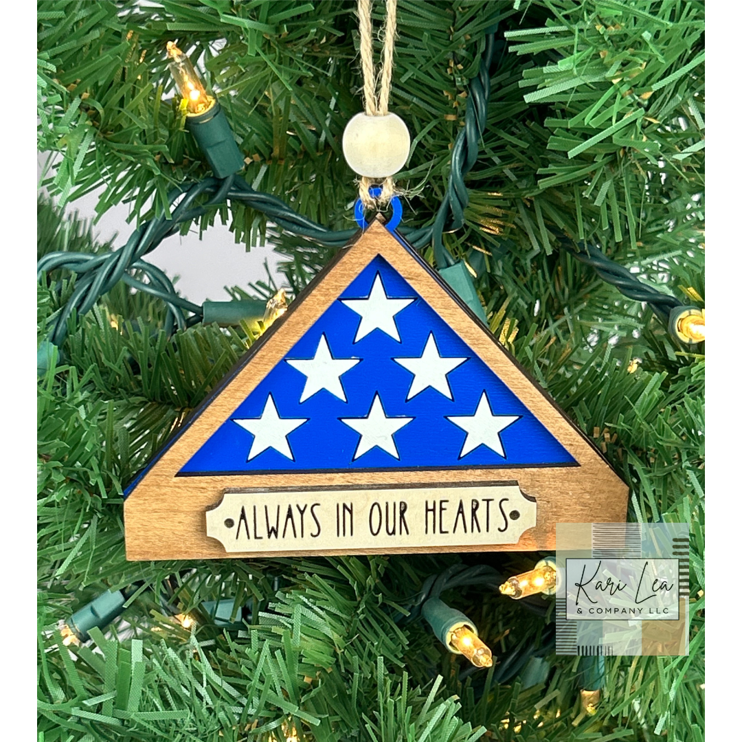 Folded Flag Memorial Ornament and/or Magnet
