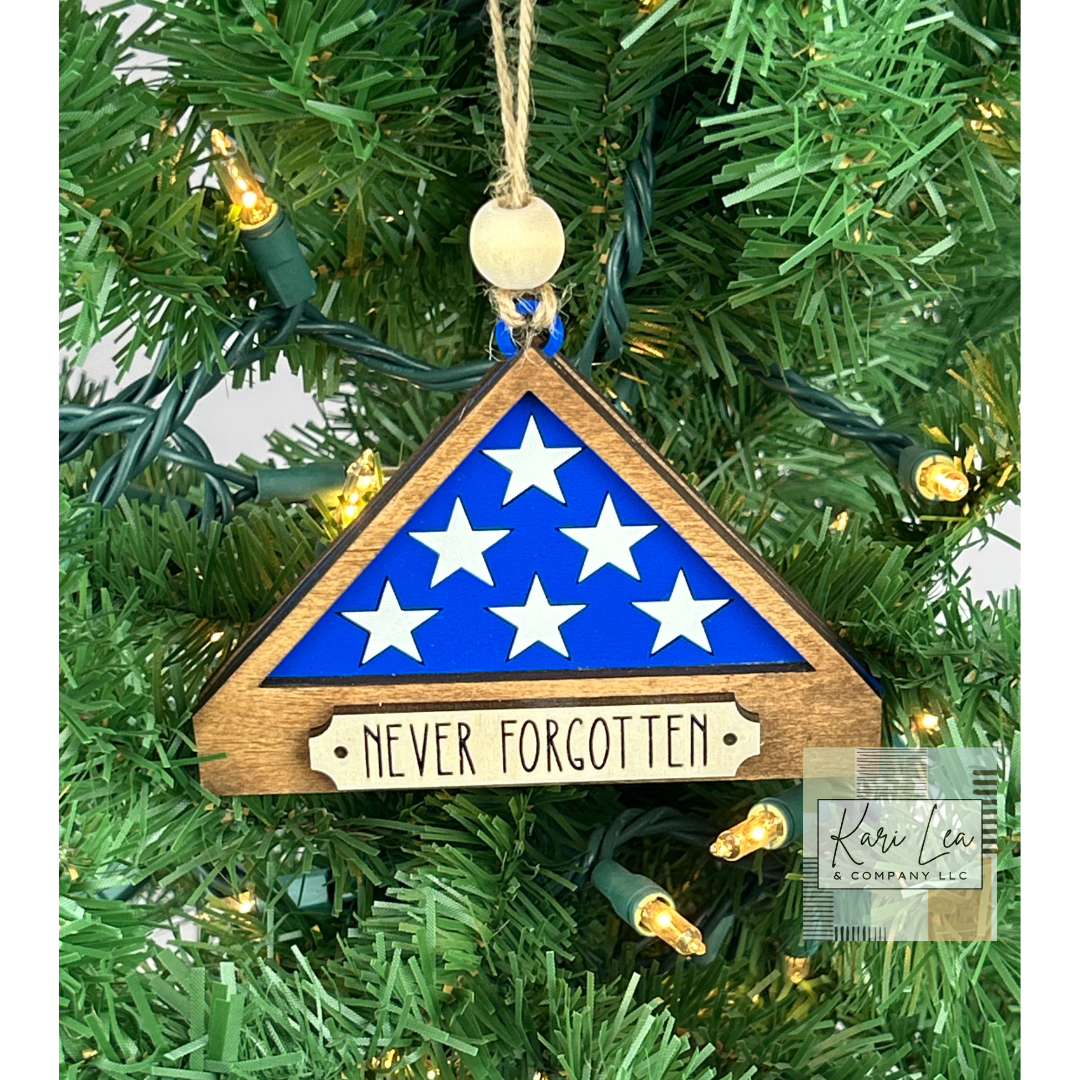 Folded Flag Memorial Ornament and/or Magnet