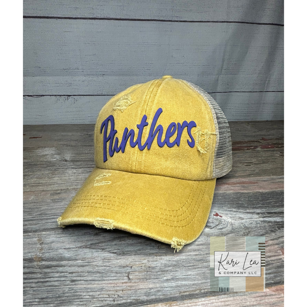 Team Specific - Leather Patch Hat - Ladies Ponytail or Trucker Hat