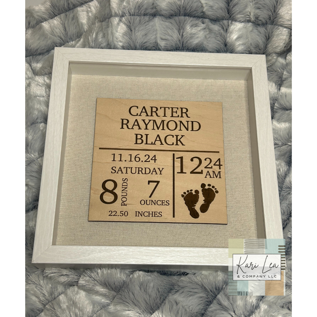 Baby Stats Keepsake Shadow Box