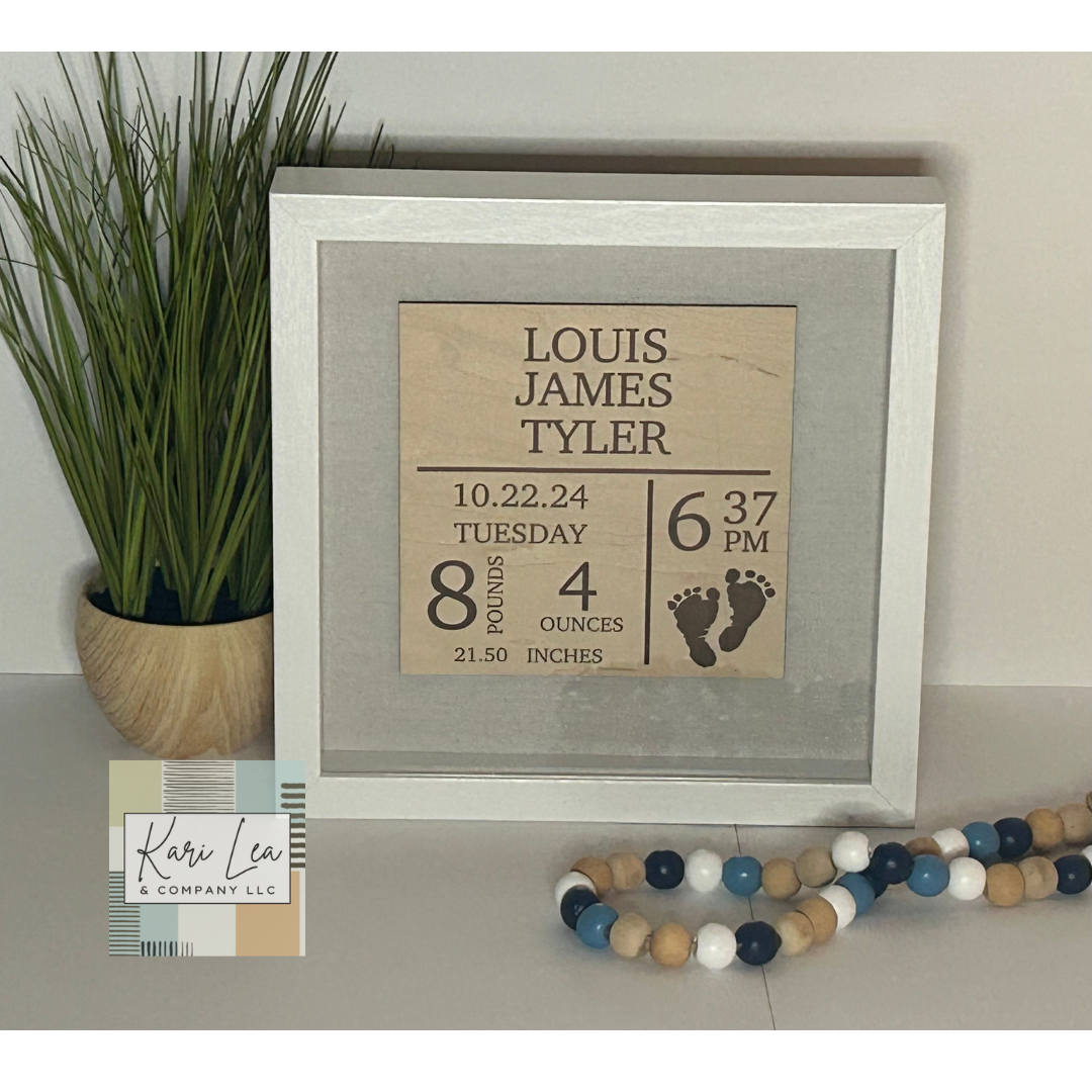 Baby Stats Keepsake Shadow Box