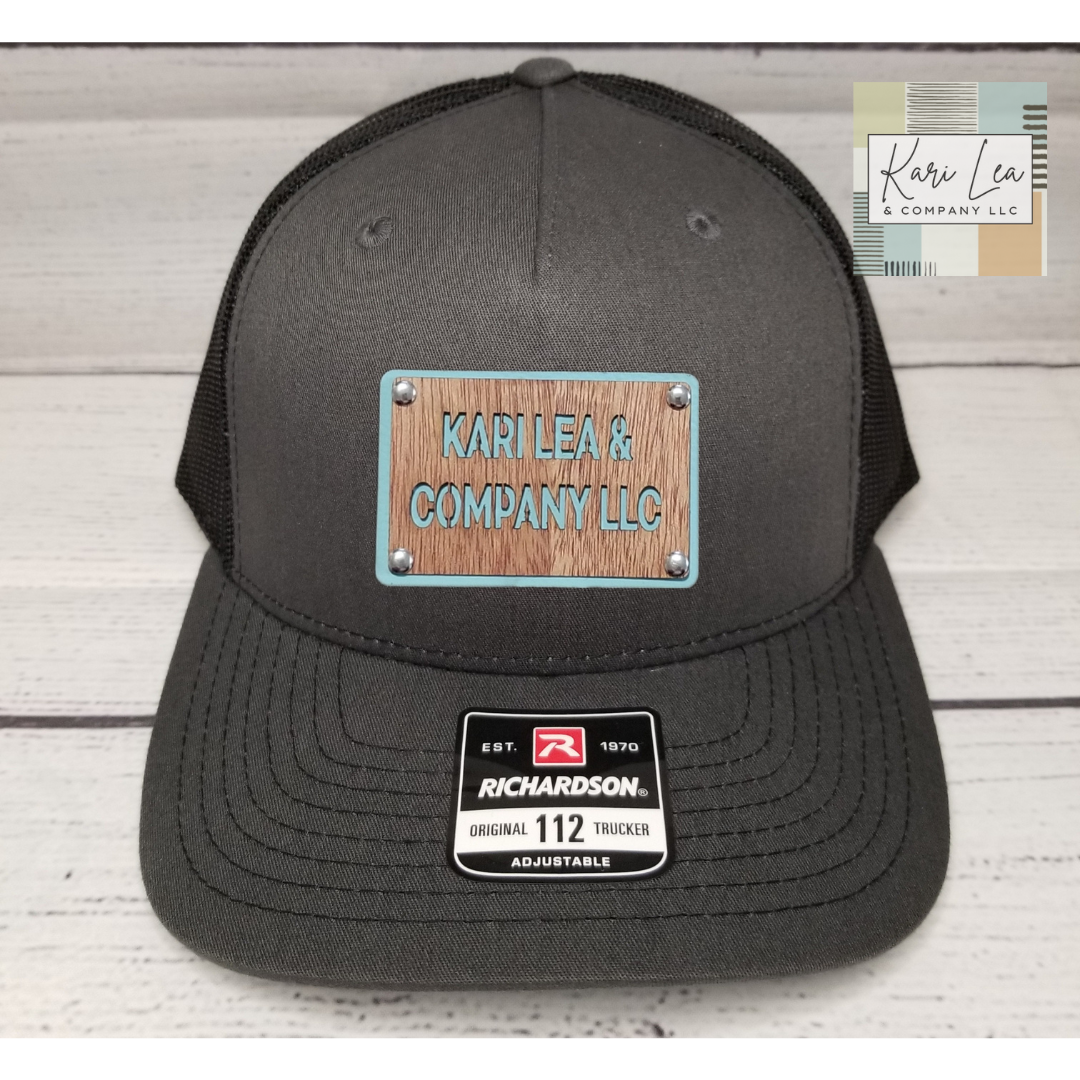 Wood & Leather <YOUR LOGO HERE> Patch Hat - Richardson