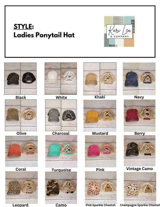 Mud Over Makeup Anyday - Ladies Ponytail Leather Patch Hat