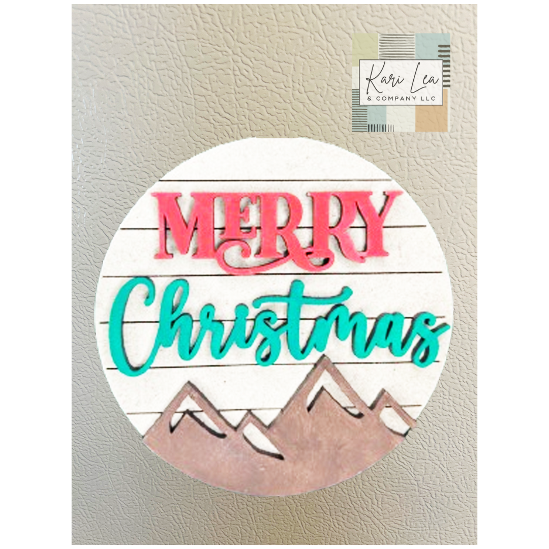 Merry Christmas - Mountains or Forest Magnet