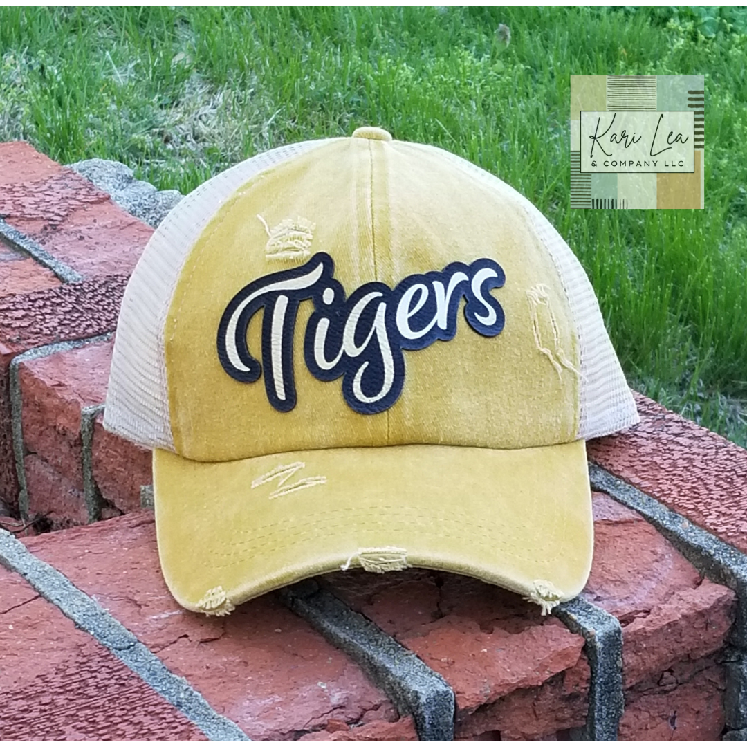 Team Specific - Leather Patch Hat - Ladies Ponytail or Trucker Hat