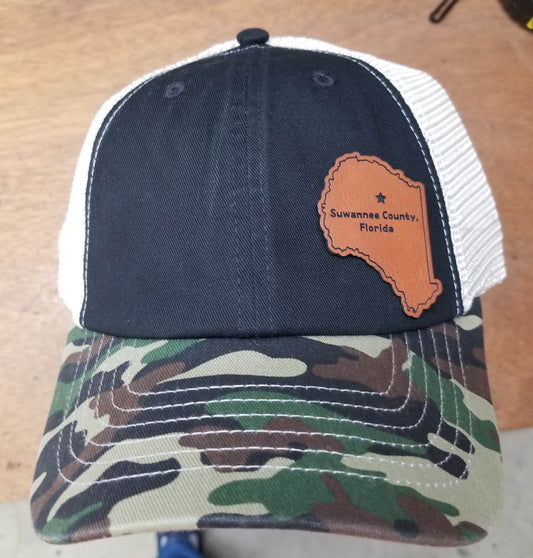 Suwannee County, Florida - Leather Patch Hat