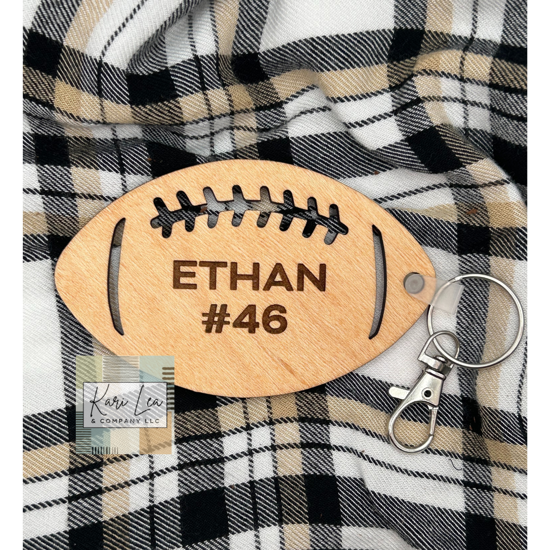 Football Keychain (Wood)