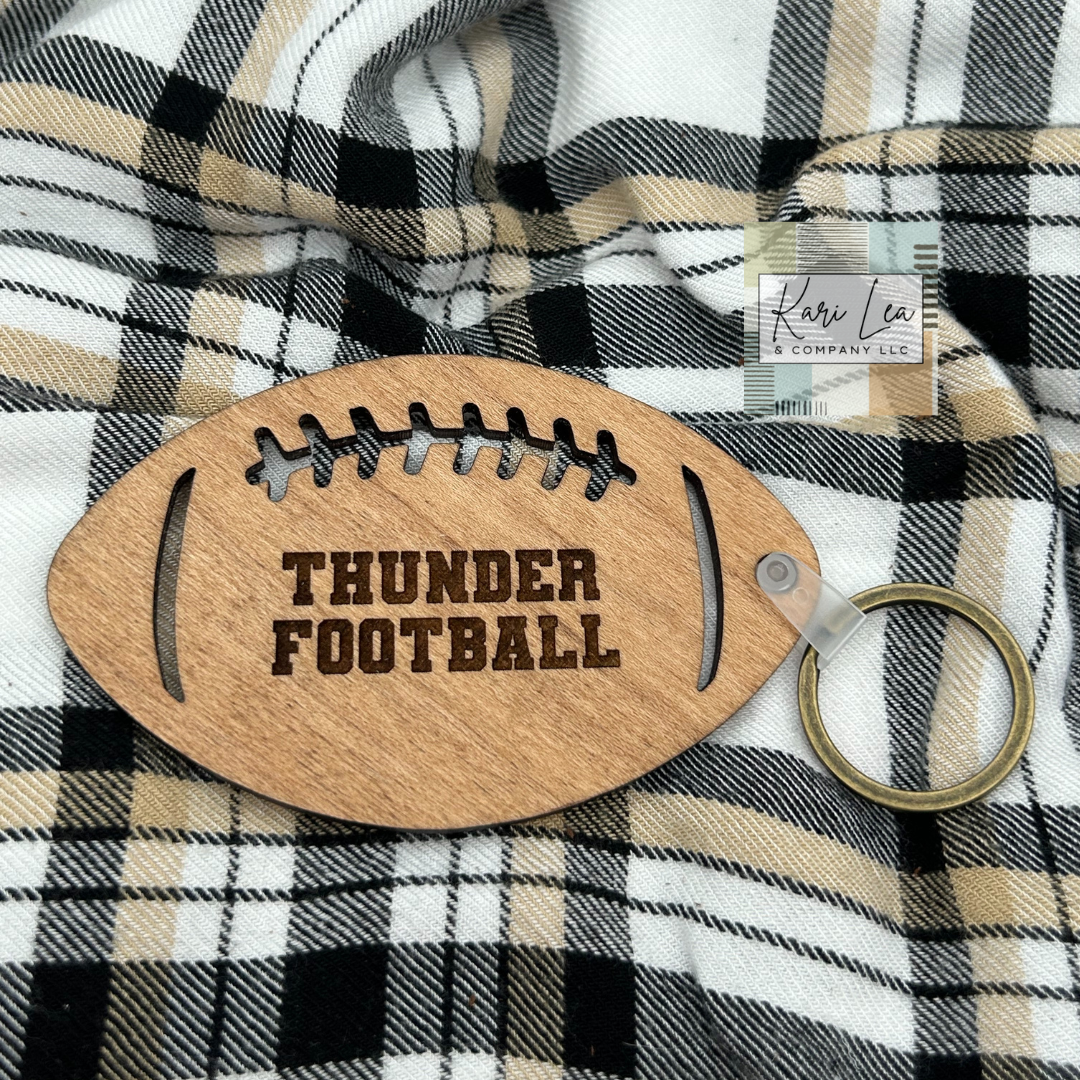 Football Keychain (Wood)