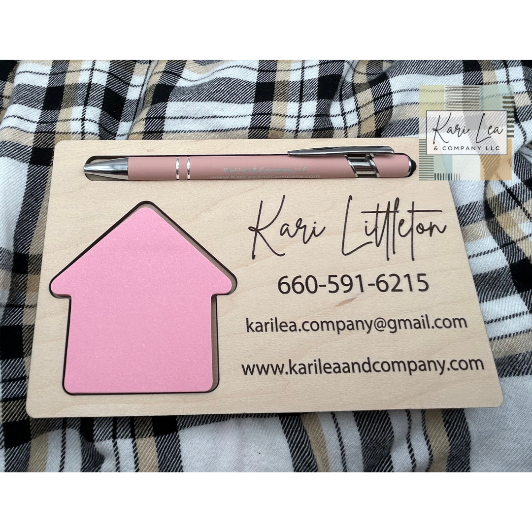 Personalized House Shaped Post-It Note Pad/Holder