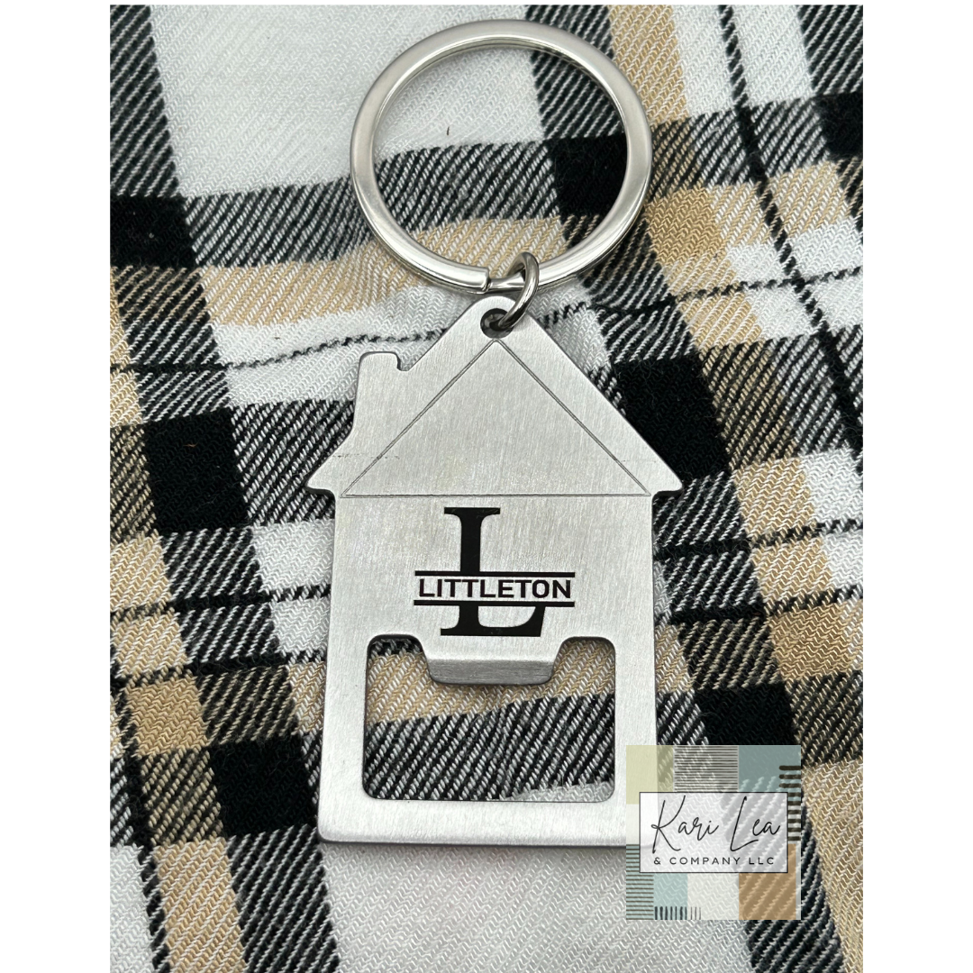 House Shaped Bottle Opener Keychain