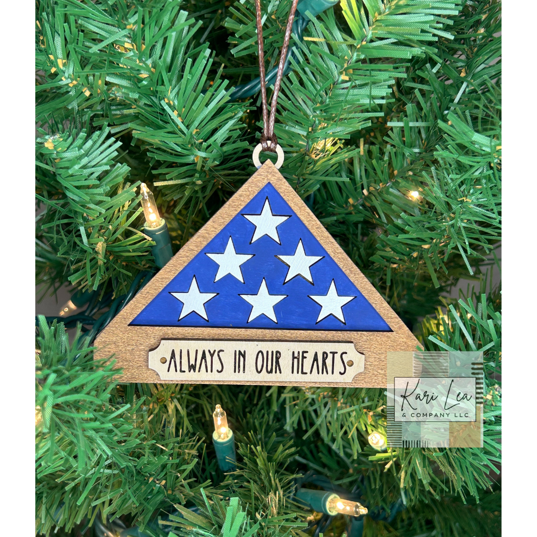 Folded Flag Memorial Ornament and/or Magnet