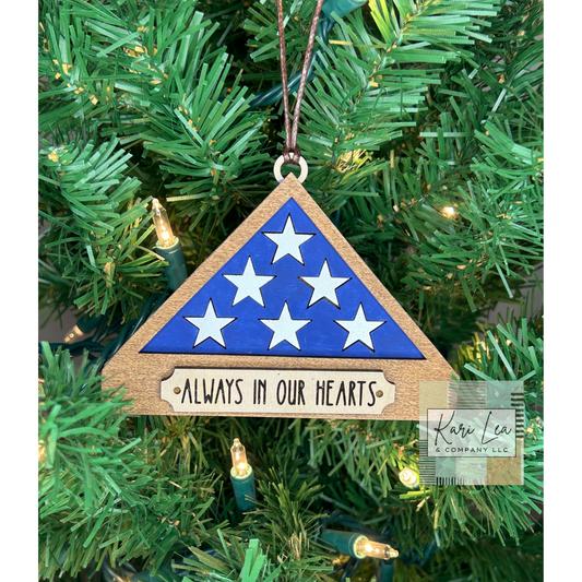 Folded Flag Memorial Ornament and/or Magnet