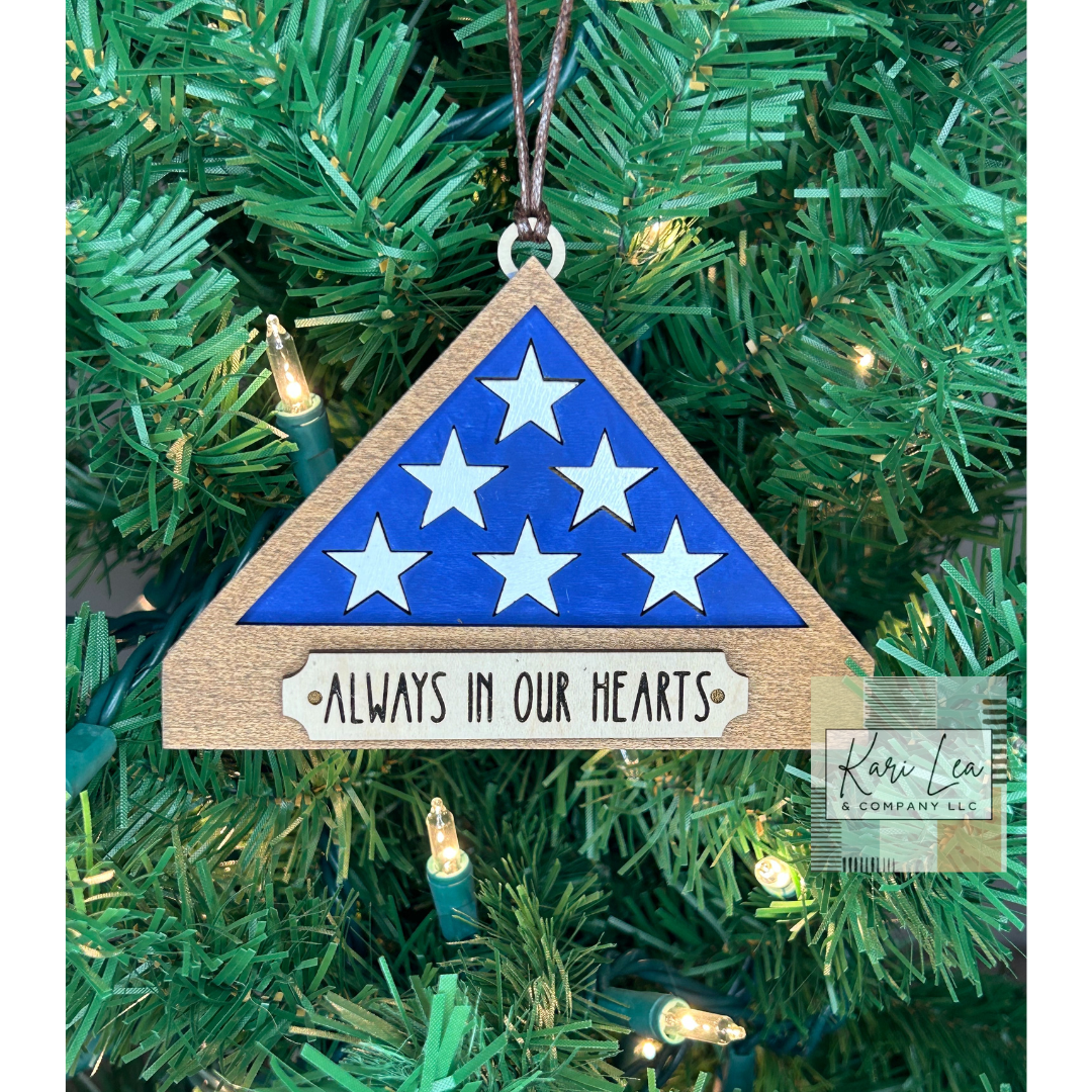 Folded Flag Memorial Ornament and/or Magnet