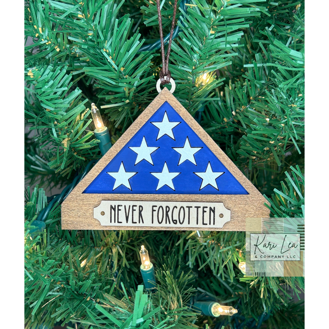 Folded Flag Memorial Ornament and/or Magnet