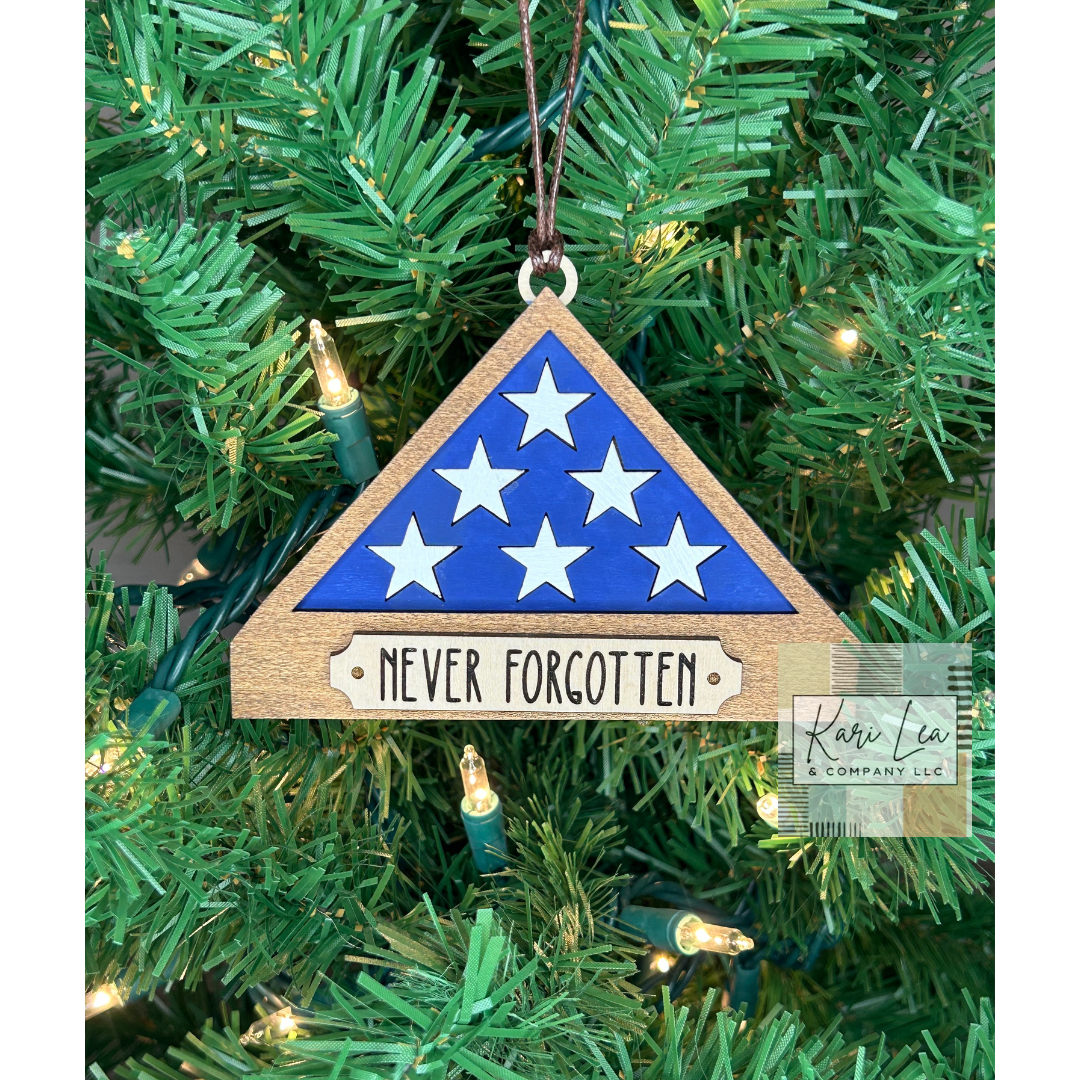 Folded Flag Memorial Ornament and/or Magnet