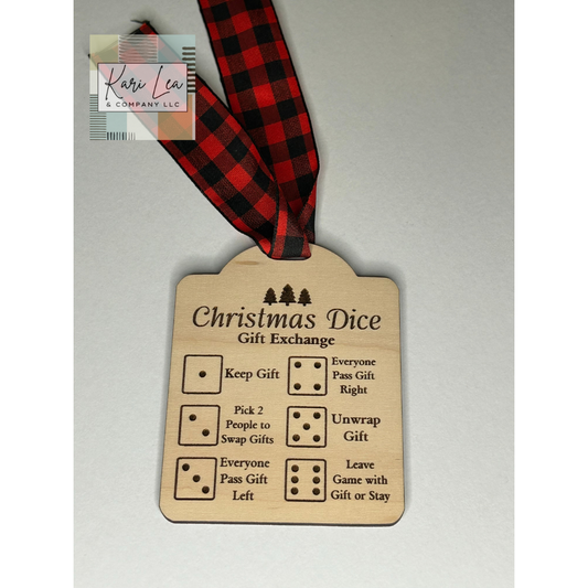 Christmas Dice Gift Exchange Tag