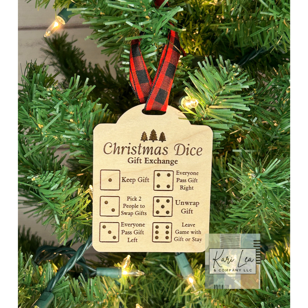 Christmas Dice Gift Exchange Tag