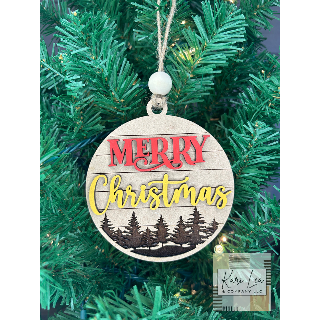 Merry Christmas - Mountains or Forest Ornament