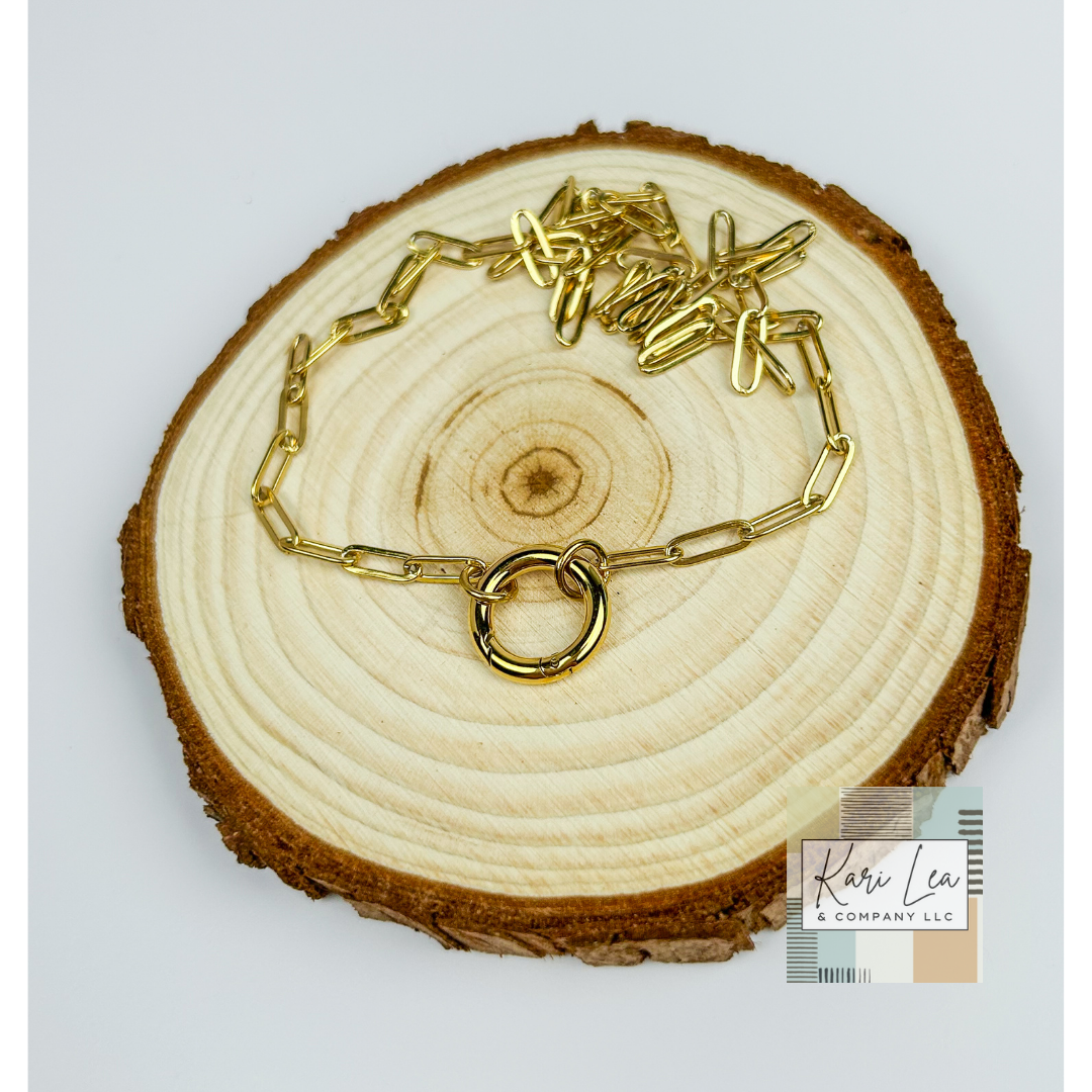 Charm Holder Paperclip Chain Necklace