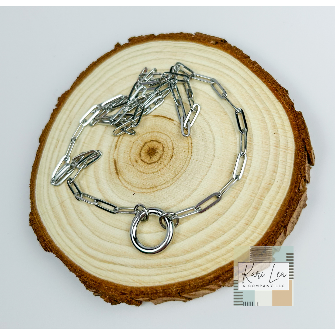 Charm Holder Paperclip Chain Necklace