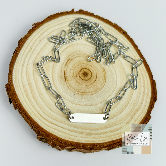 Oval Bar Paperclip Necklace