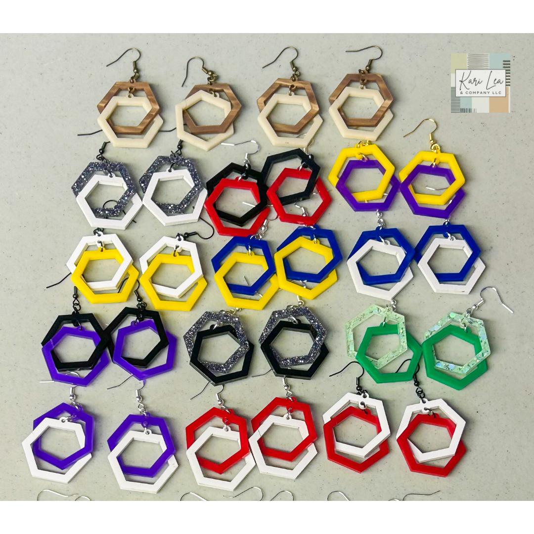 Linked Hexagon Earrings