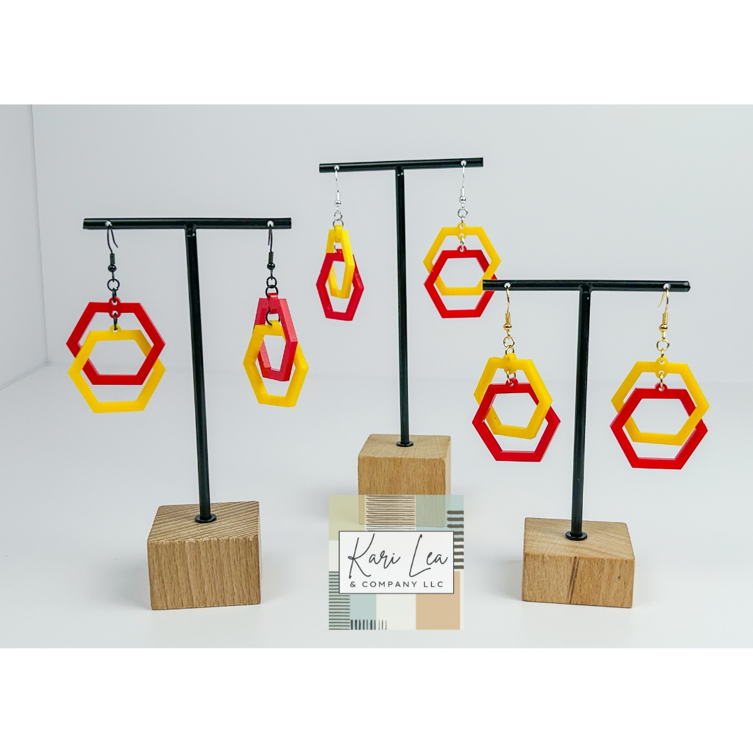 Linked Hexagon Earrings