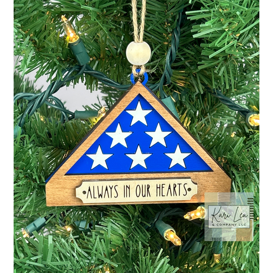 Folded Flag Memorial Ornament and/or Magnet