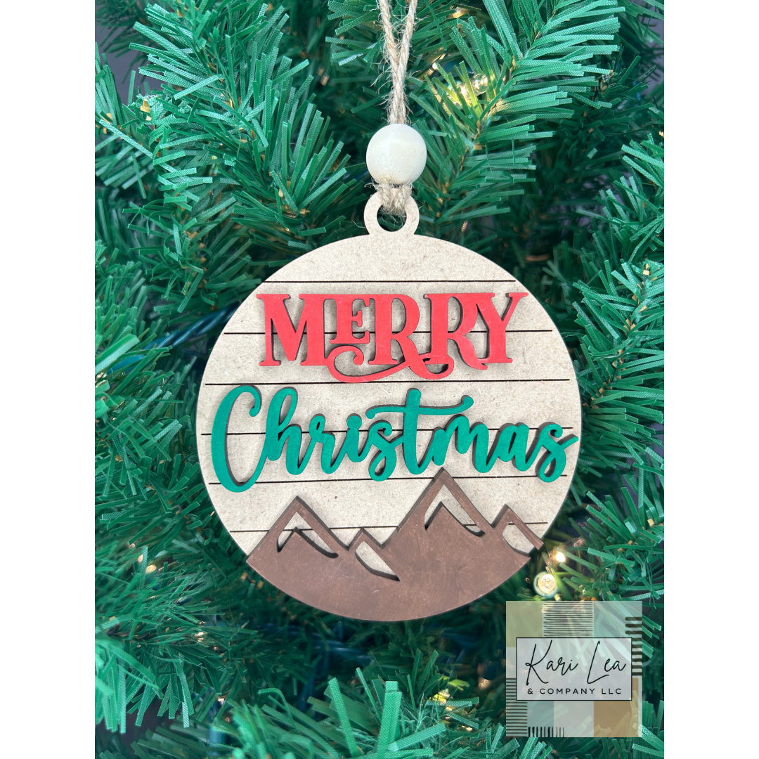 Merry Christmas - Mountains or Forest Ornament