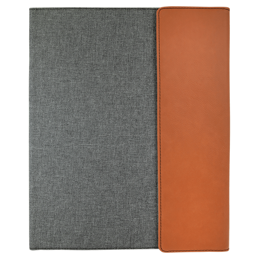 Portfolio with Notepad - Leatherette & Canvas