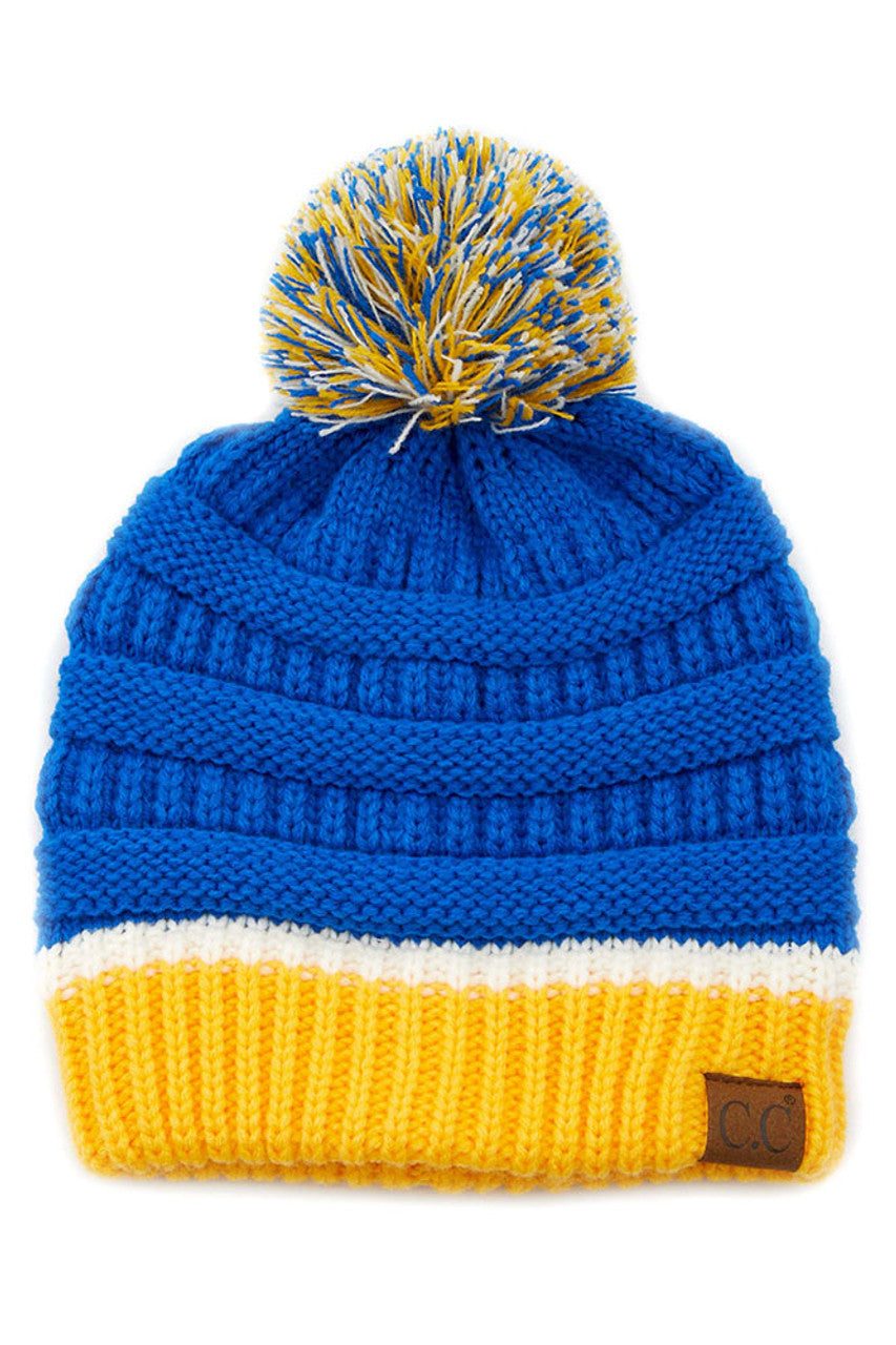 School Spirit CC Beanie Stocking Hat with Pom