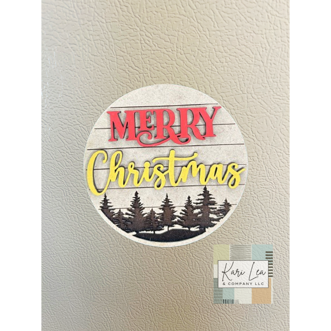 Merry Christmas - Mountains or Forest Ornament and/or Magnet